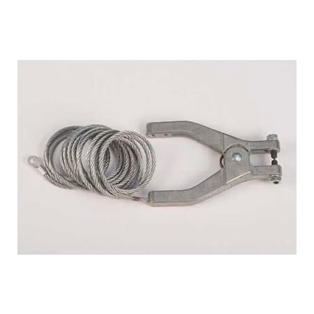 Justrite Justrite 8496 10' Coiled Flexible Antistatic Wire Hand Clamp - 1/4" Terminal 8496